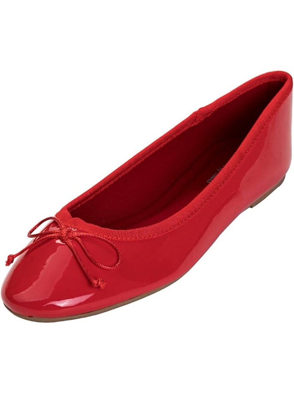 Women's Red Memory Foam Cushion Insock Pointed Toe Patent Ballet Flats
